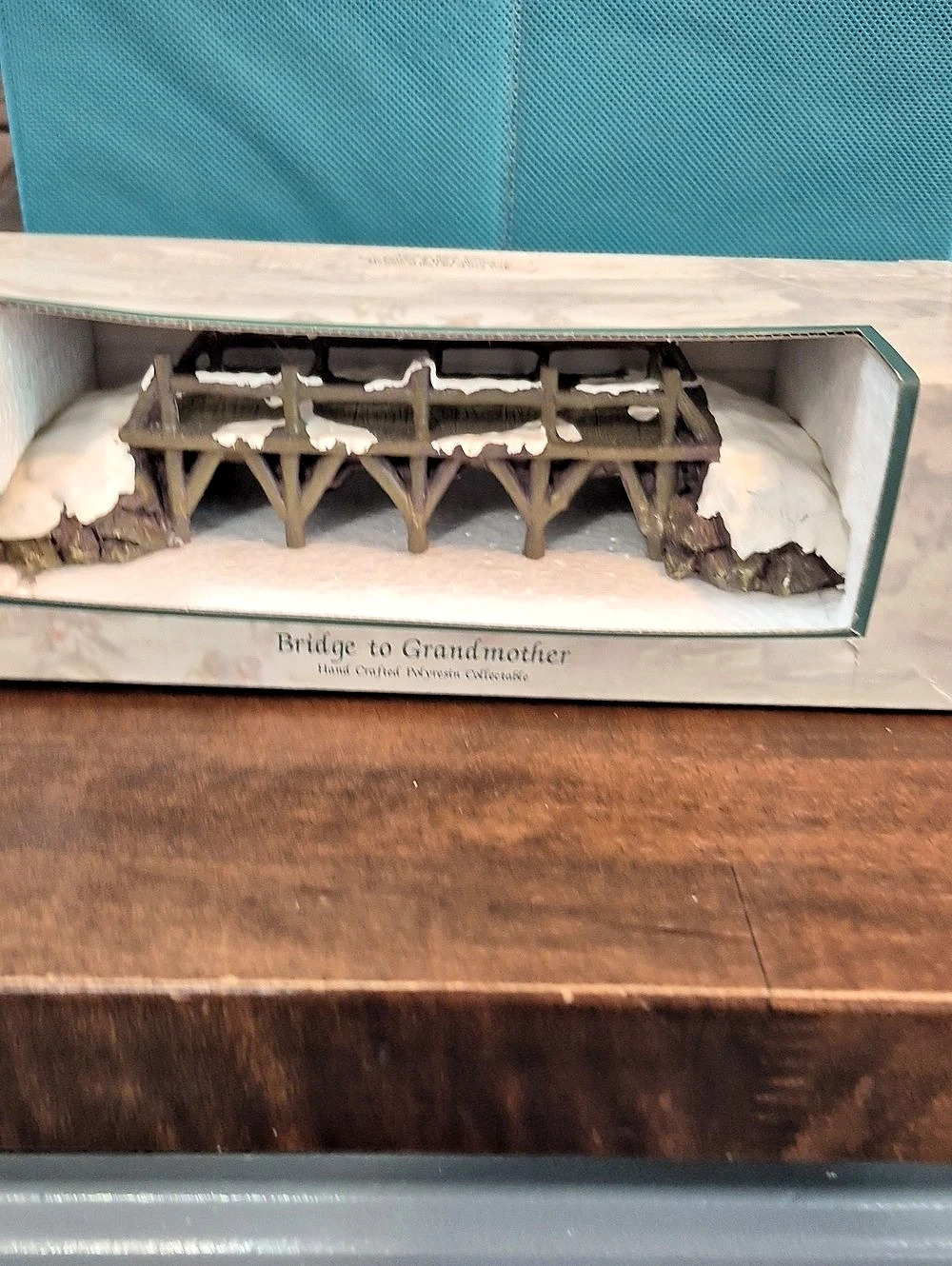 Currier & Ives Bridge to Grandmother Miniature Display in Brown & White